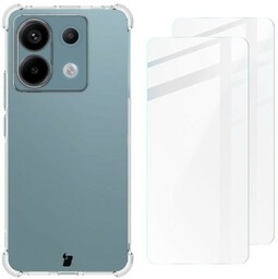 Bizon Etui + 2x szkło Case Clear Pack do Poco X6 / Redmi Note 13 Pro 5G, przezroczyste