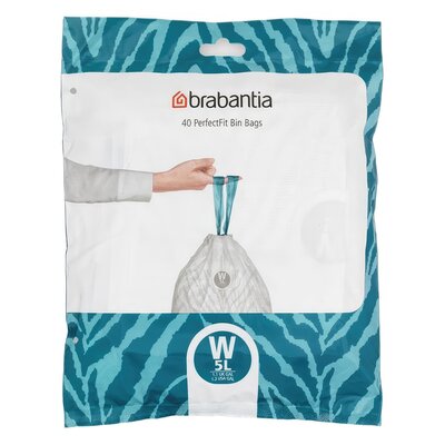 Brabantia PerfectFit worki na śmieci 5L W) 40 szt w rolce White