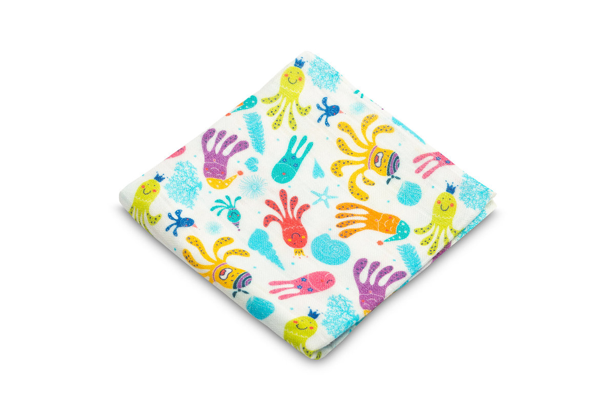 Sensillo, pielucha bambusowa, Ośmiornica, 75x75 cm