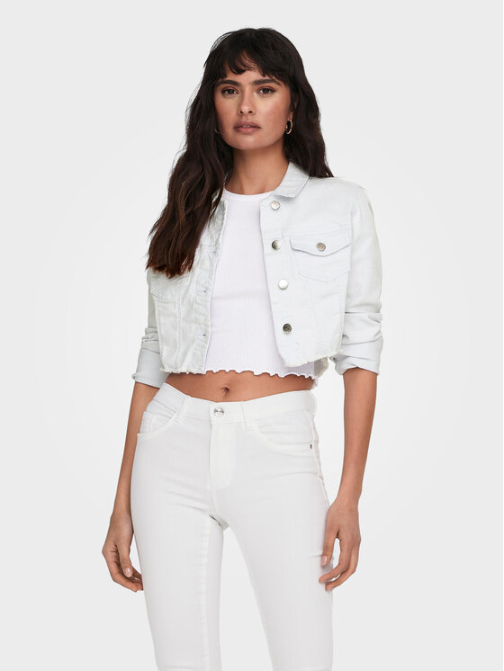 ONLY Kurtka jeansowa Wonder 15256098 Biały Regular Fit