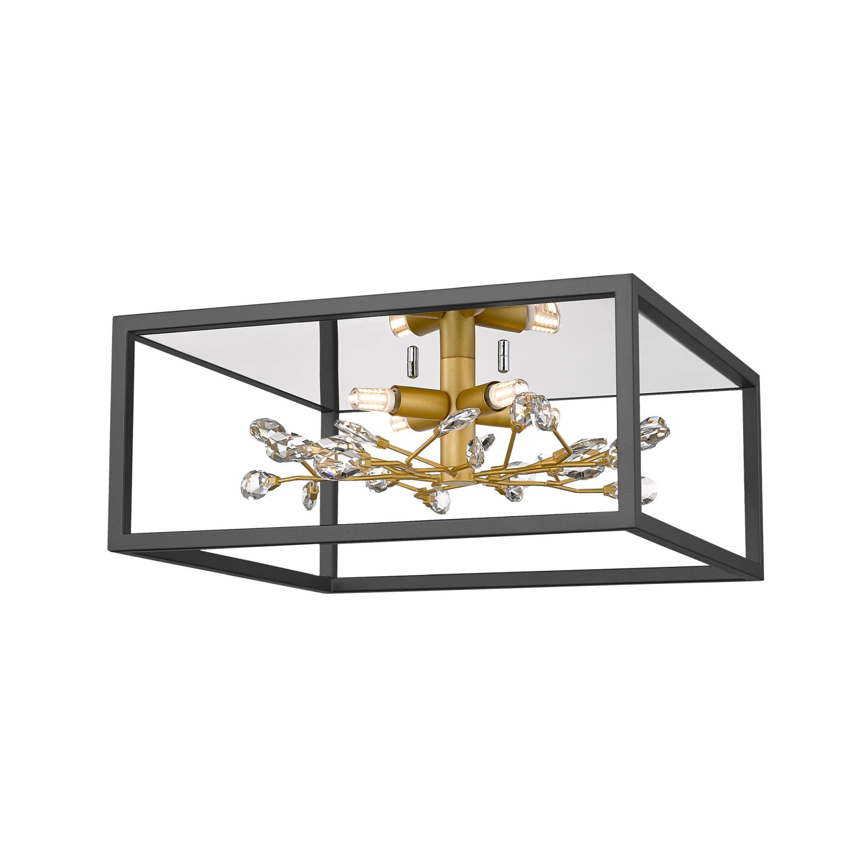 Czarno-złota lampa - ozdobny kwiat C0578-04A-B5TF z serii SPRING