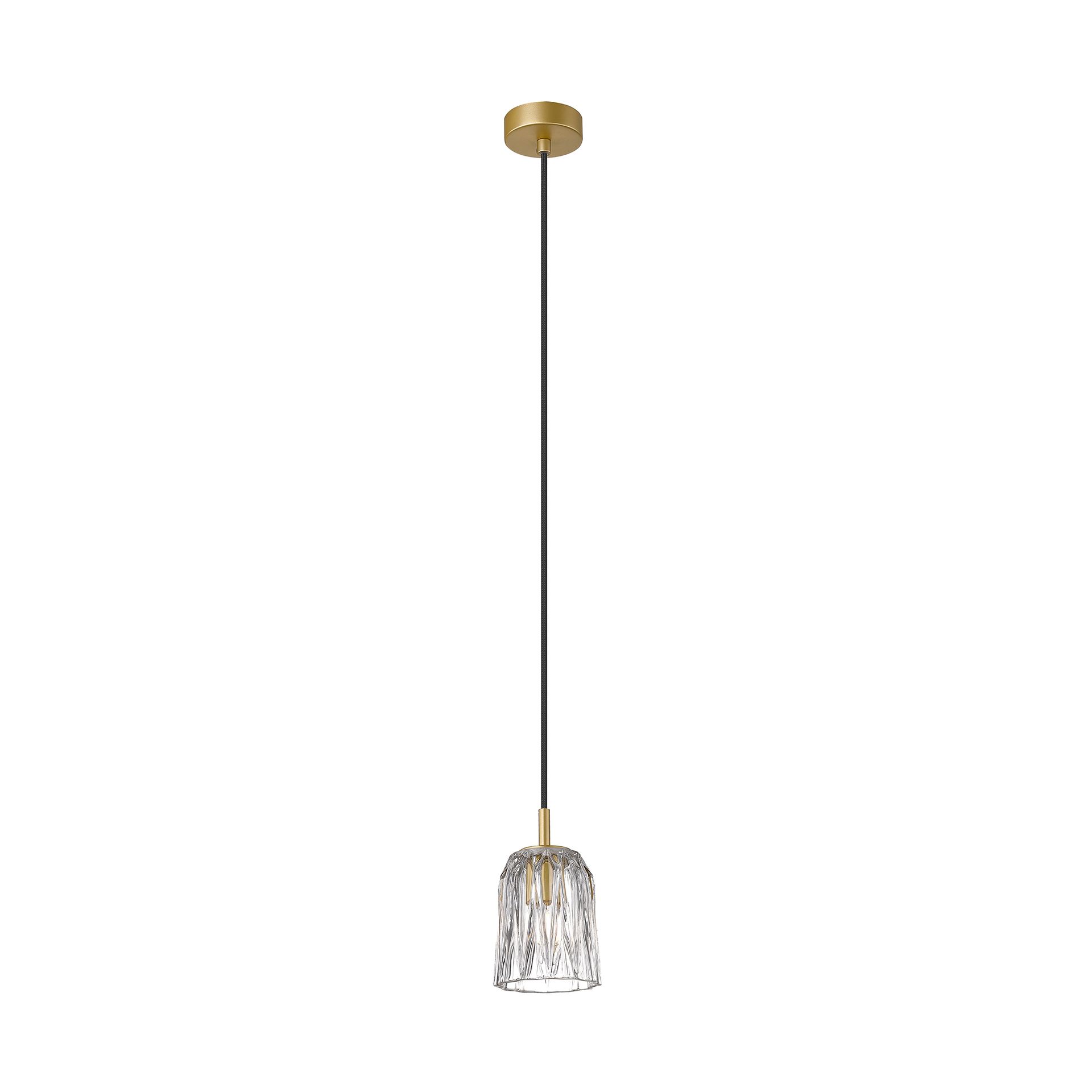 Pojedynczy zwis z kryształowym kloszem P0590-01A-V7AC z serii TAZZA