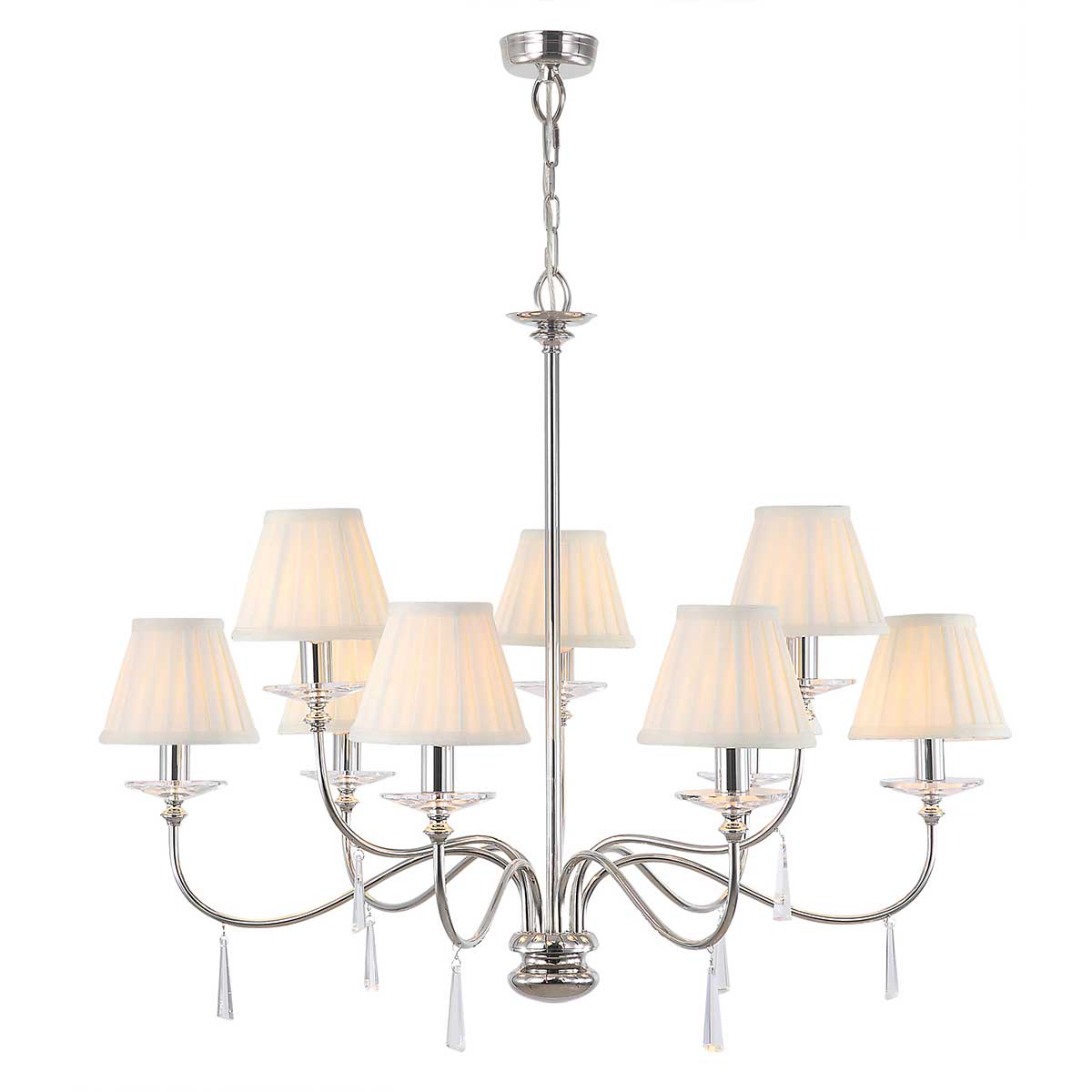 Wisząca lampa z kloszami Finsbury Park FP9-POL-NICKEL+9xLS162 Elstead nikiel