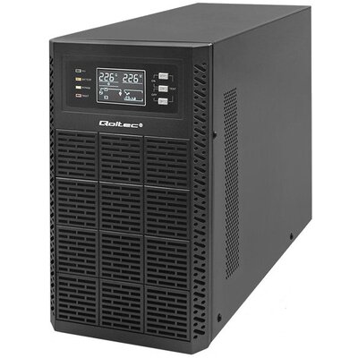 qoltec Zasilacz awaryjny UPS 3kVA | 3000W | Power Factor 1.0 | LCD | EPO| USB | On-line