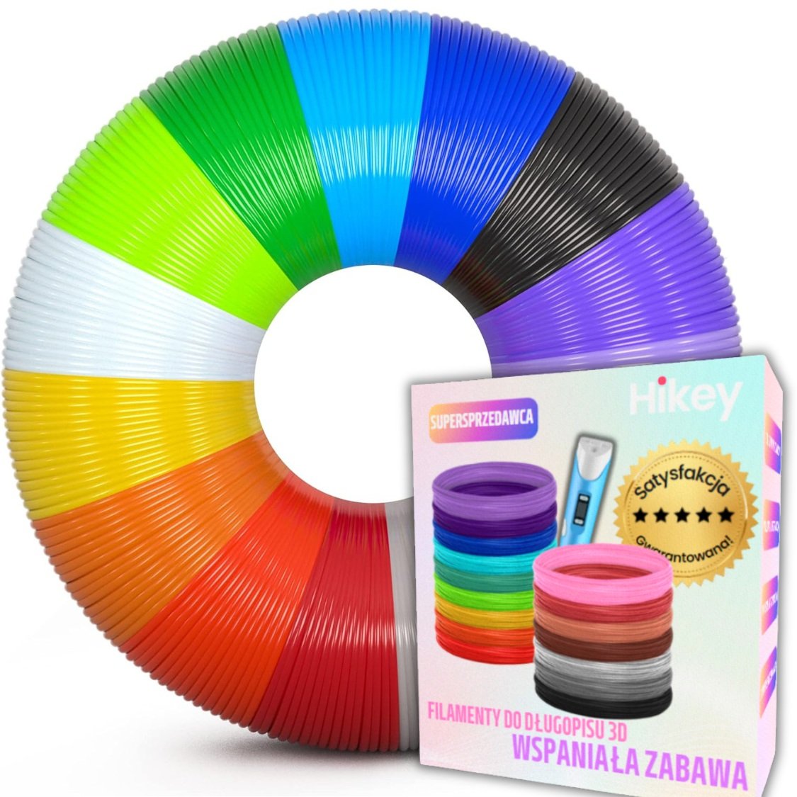 Wkłady Do Długopisu 3D Filament 200M 40 Kolorów PLA