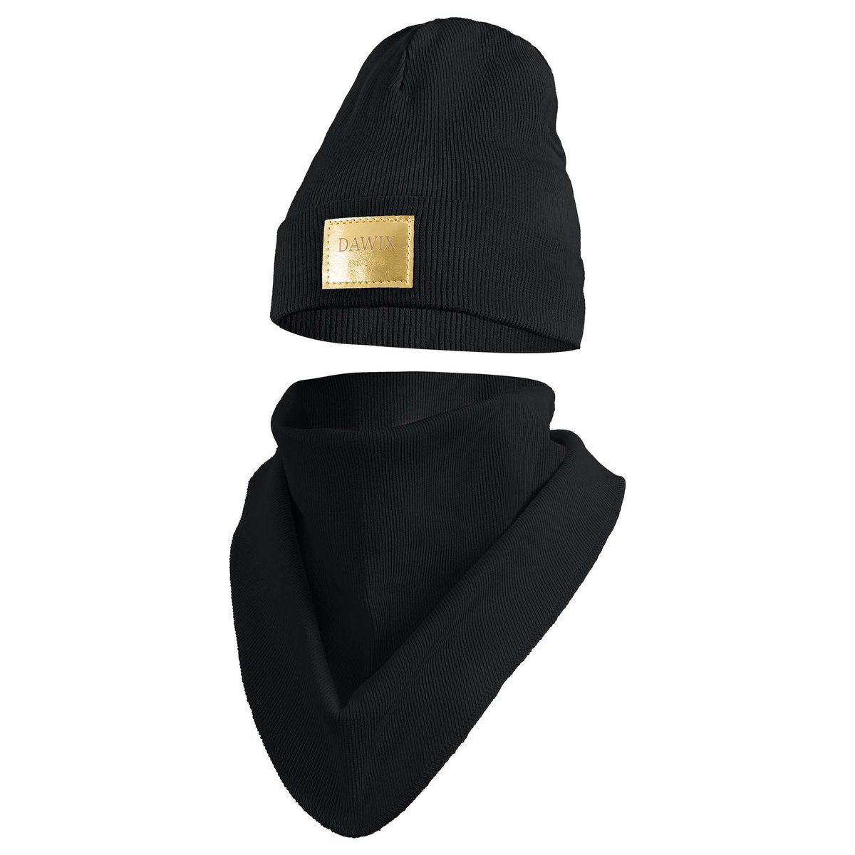 Czapka Wiosenna Jesienna Z Kominem Czapeczka Komplet Dla Dzieci 50-52 Czarny