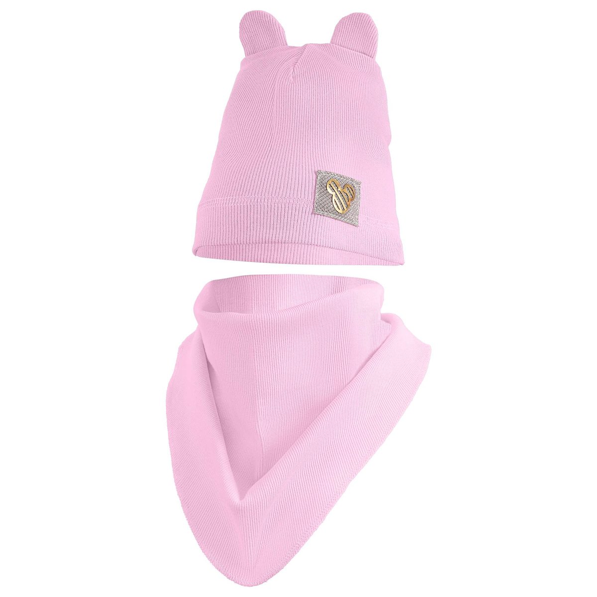 Czapka Wiosenna Jesienna Z Kominem Czapeczka Komplet Dla Dzieci 48-50 Śr Róż