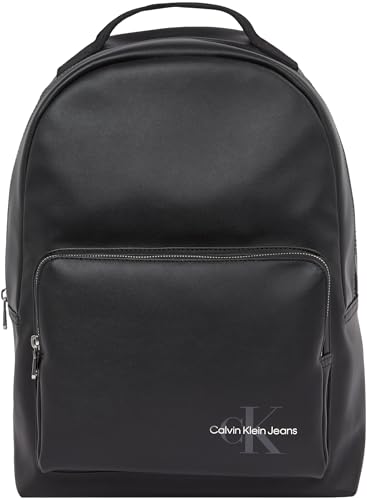 Calvin Klein Jeans Męski plecak Monogram Soft Campus BP ANGLED40, czarny, OS, Czarny, Rozmiar Uniwersalny