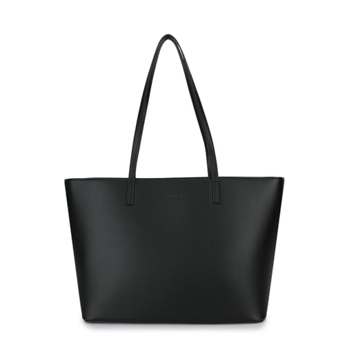 Carlheim Women's Totebags ELLA PREMIUM prawdziwa skóra, czarna, czarny, jeden rozmiar, Minimalistyczny