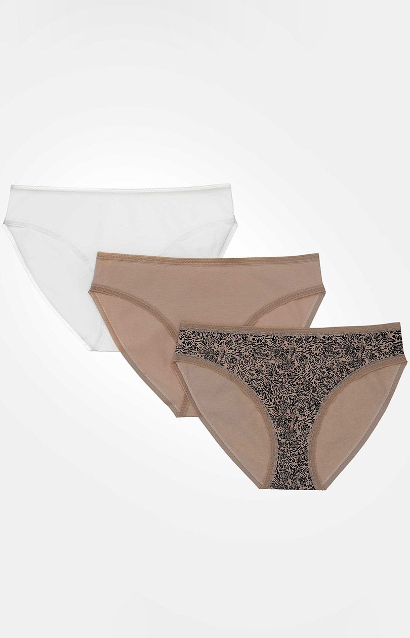 Esotiq klasyczne figi damskie 3-pak Mia-Mia 41616-K006, Kolor beżowo-biały, Rozmiar S, Esotiq - Primodo.com