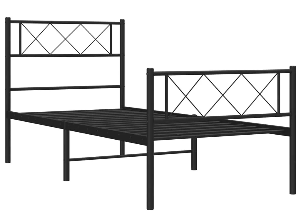 Czarne metalowe łóżko loftowe 80x200 cm D1-F20