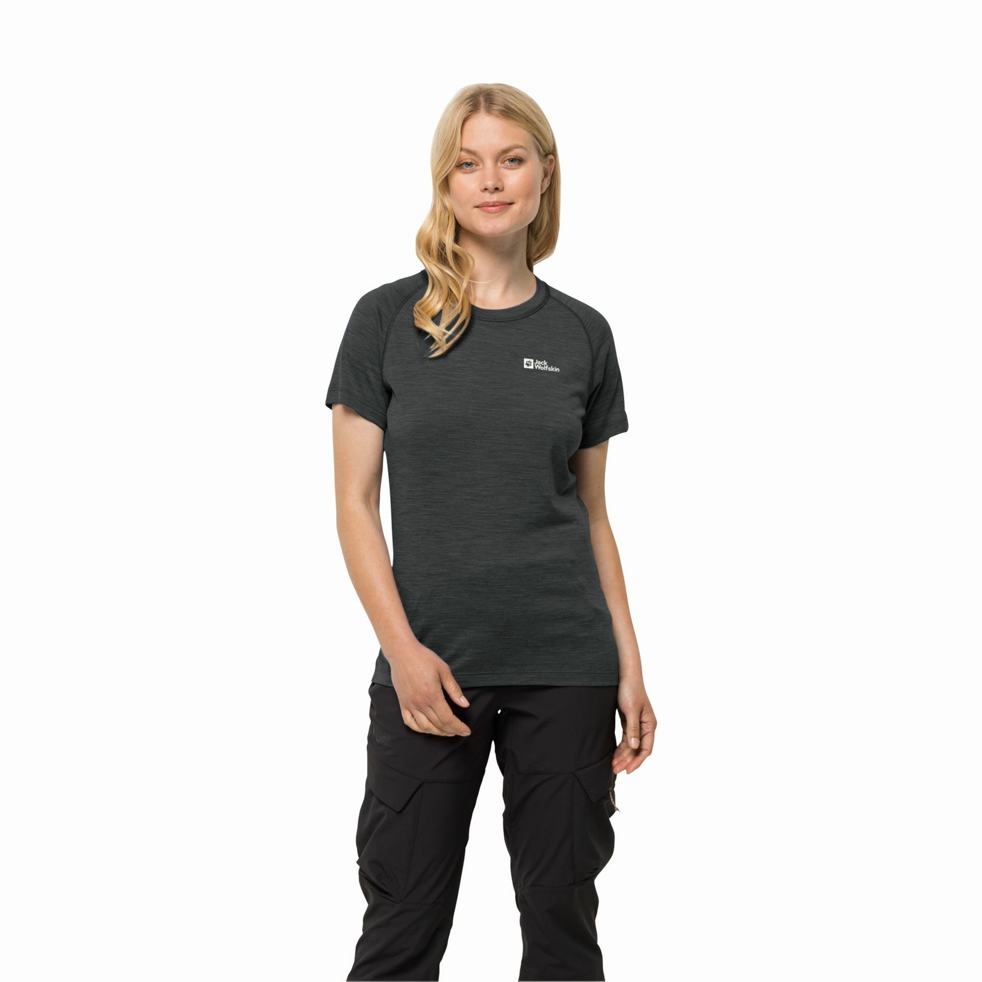 T-shirt damski Jack Wolfskin KAMMWEG S/S W phantom - S