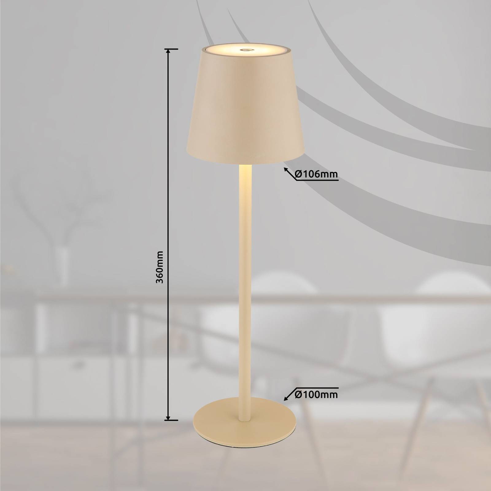 Globo Lampa stołowa LED Vannie, kolor piaskowy Wysokość 36 cm, CCT