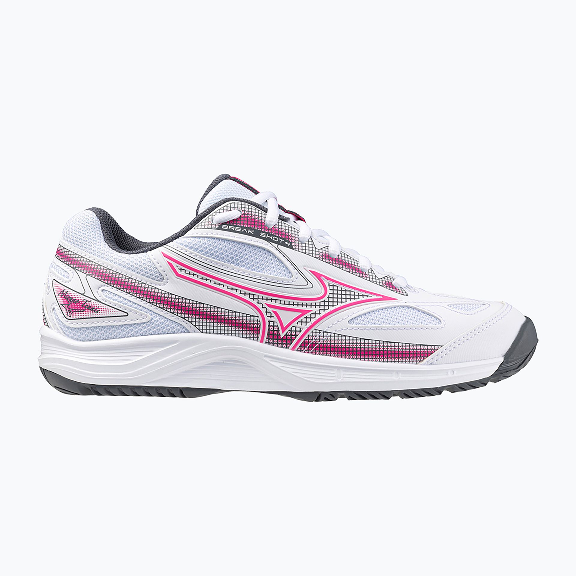 Buty do tenisa damskie Mizuno Break Shot 4 AC white / pink tetra / turbulence