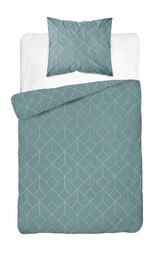 Detexpol Pościel satynowa 140x200 miętowa geometria z jedną poszewką 4925 A Home Satin 81