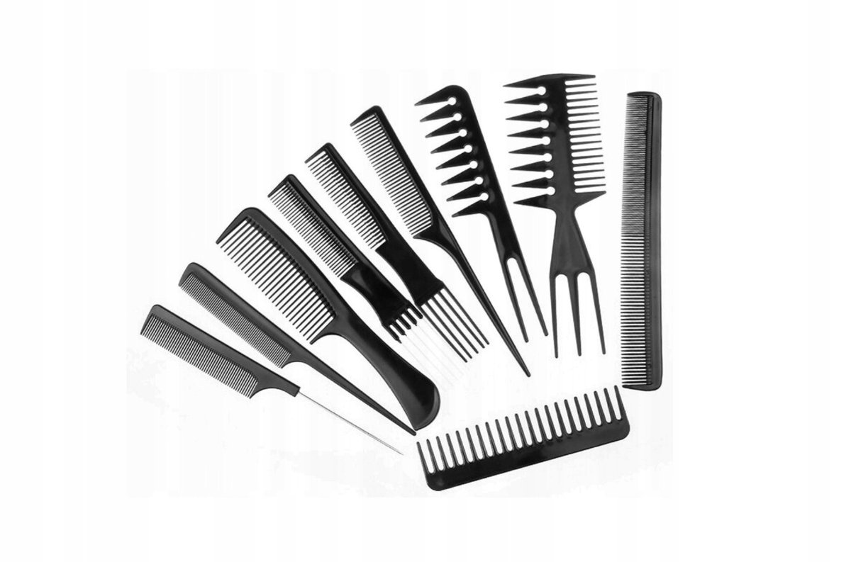 Hercules, zestaw grzebieni fryzjerskich, 10 szt. + etui