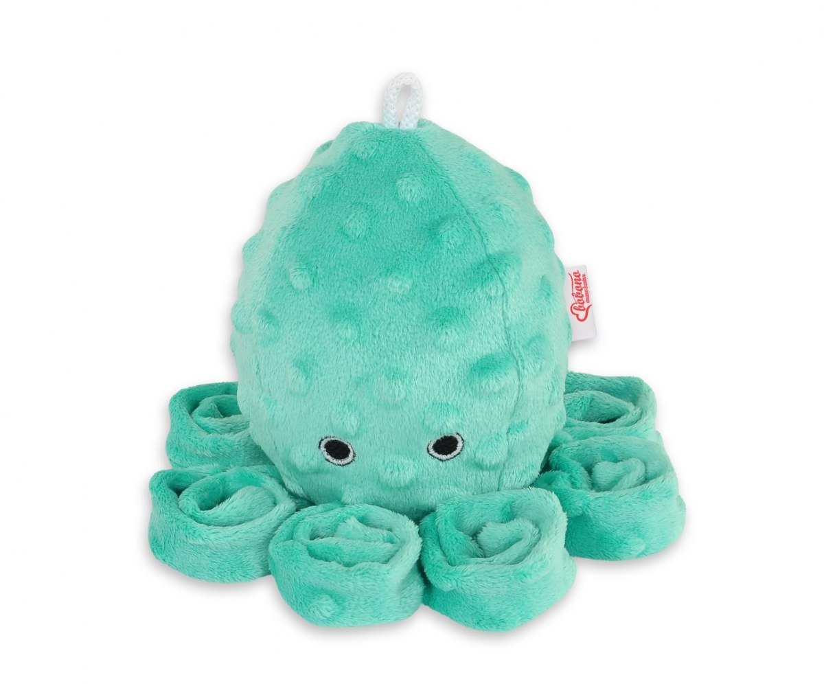Przytulanka Ośmiornica Z Grzechotką - Miętowa - Minky W Kropki