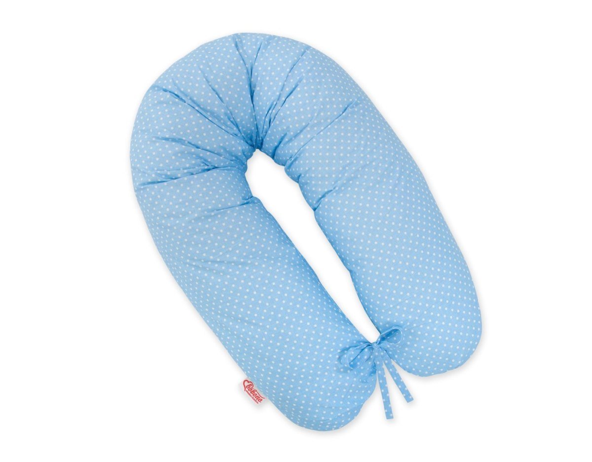 Poduszka Ciążowa Longer Dla Kobiet W Ciąży Do Spania - Kropki Na Błękicie