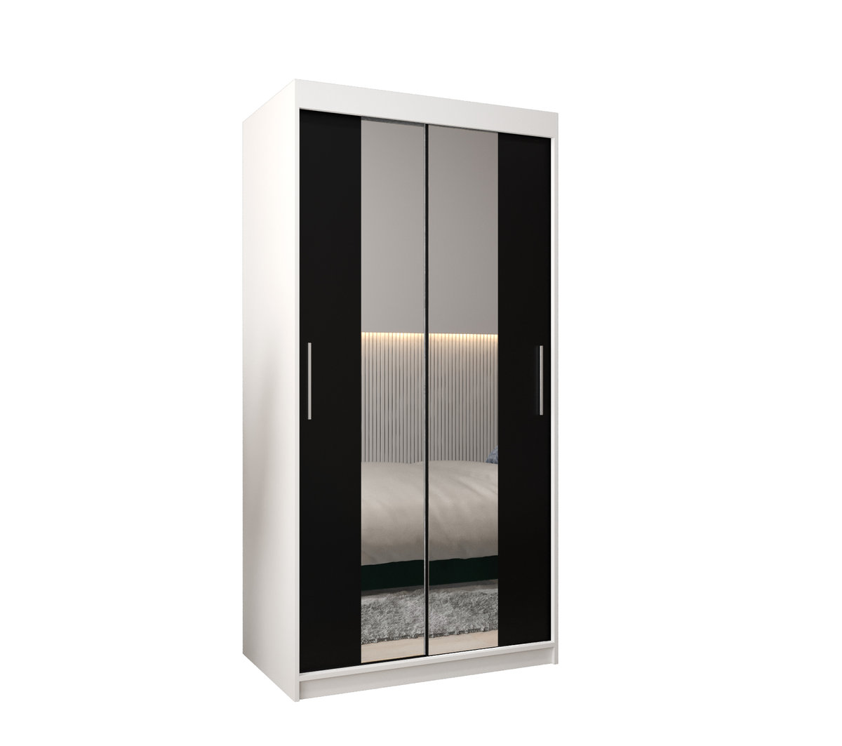 Szafa przesuwna garderoba TOKYO 1 100 gł. 62 Biały / Czarny