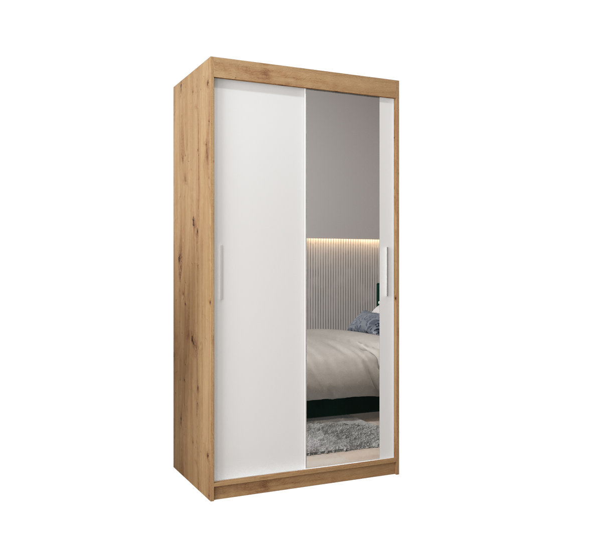 Szafa przesuwna garderoba TOKYO 2 100 gł. 62 Artisan / Biały