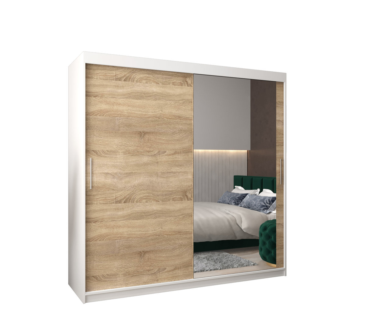 Szafa przesuwna garderoba TOKYO 2 200 gł. 62 Biały / Sonoma