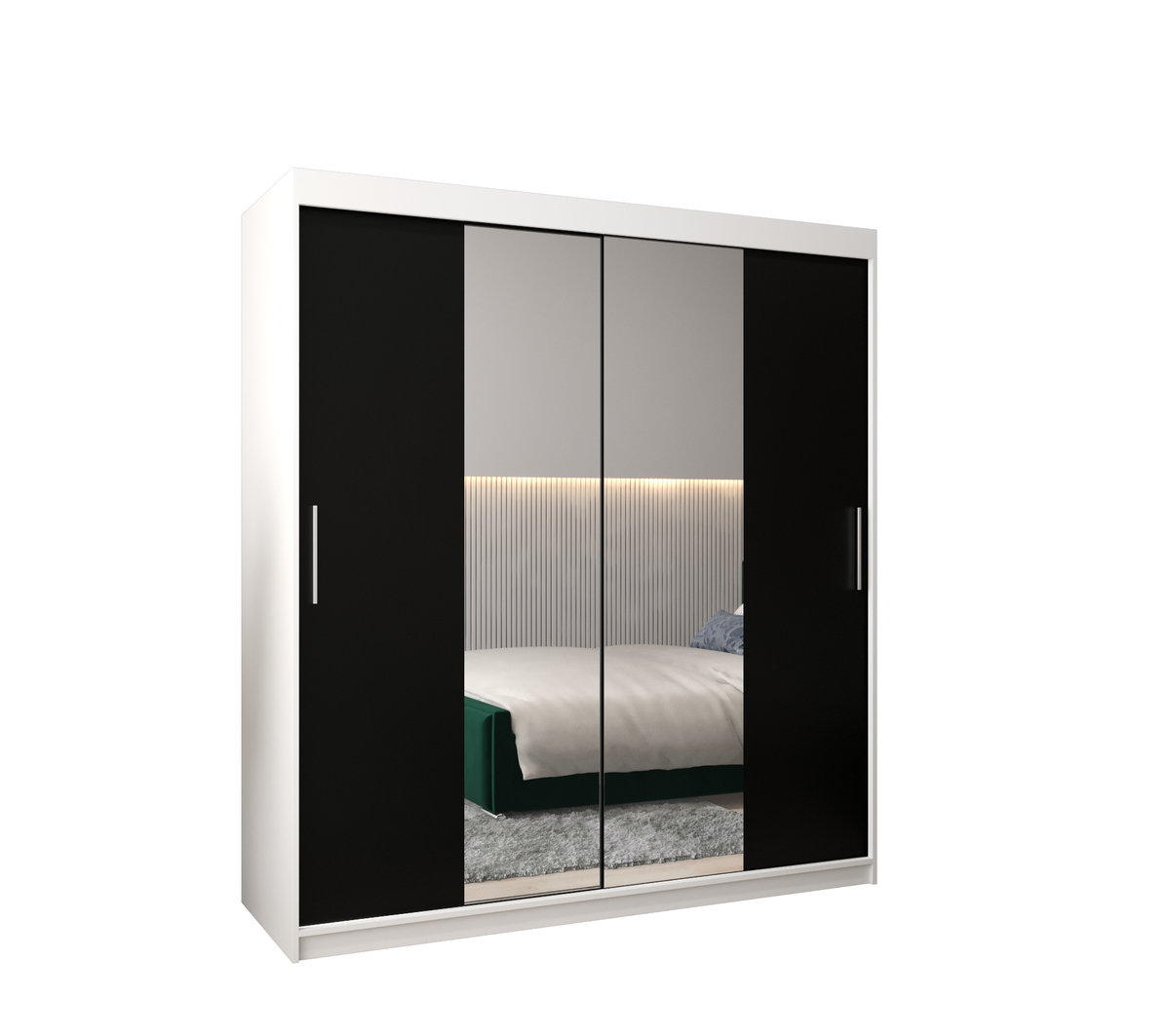Szafa przesuwna garderoba TOKYO 1 180 gł. 62 Biały / Czarny