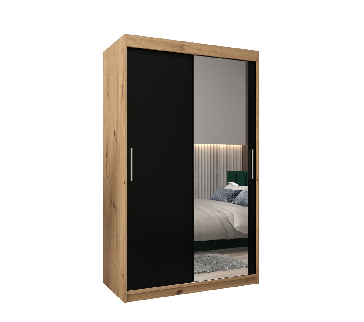 Szafa przesuwna garderoba TOKYO 2 120 gł. 62 Artisan / Czarny