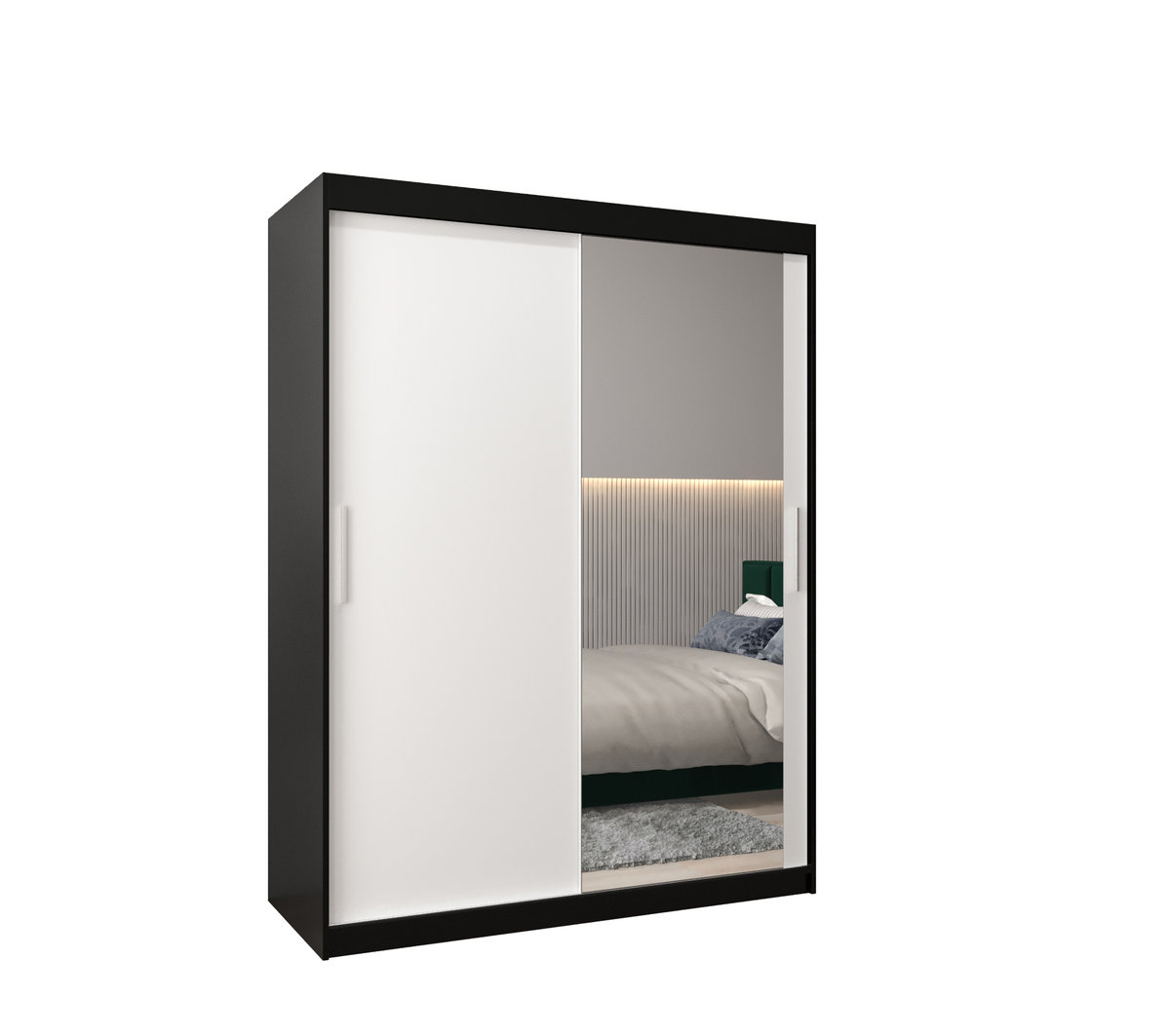 Szafa przesuwna garderoba TOKYO 2 150 gł. 62 Czarny / Biały