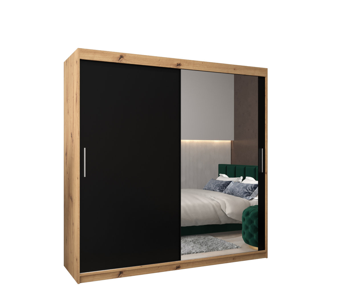 Szafa przesuwna garderoba TOKYO 2 200 gł. 62 Artisan / Czarny