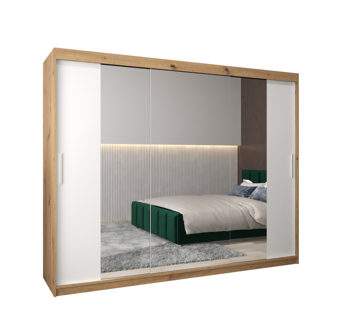 Szafa przesuwna garderoba TOKYO 2 250 gł. 62 Artisan / Biały