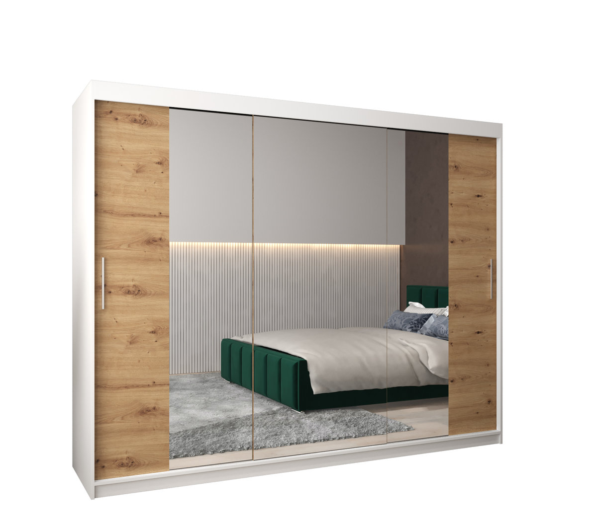 Szafa przesuwna garderoba TOKYO 2 250 gł. 62 Biały / Artisan