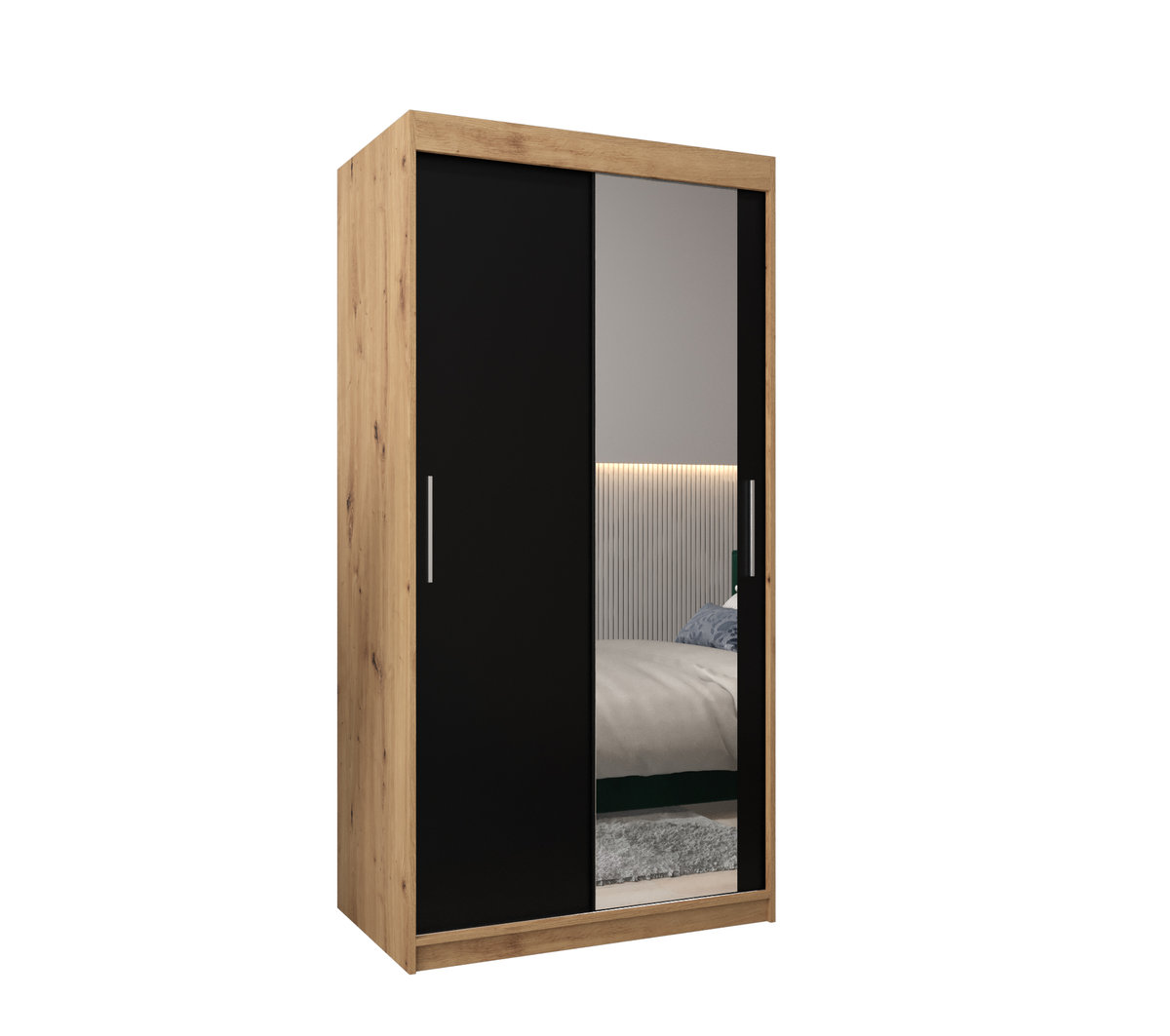 Szafa przesuwna garderoba TOKYO 2 100 gł. 62 Artisan / Czarny