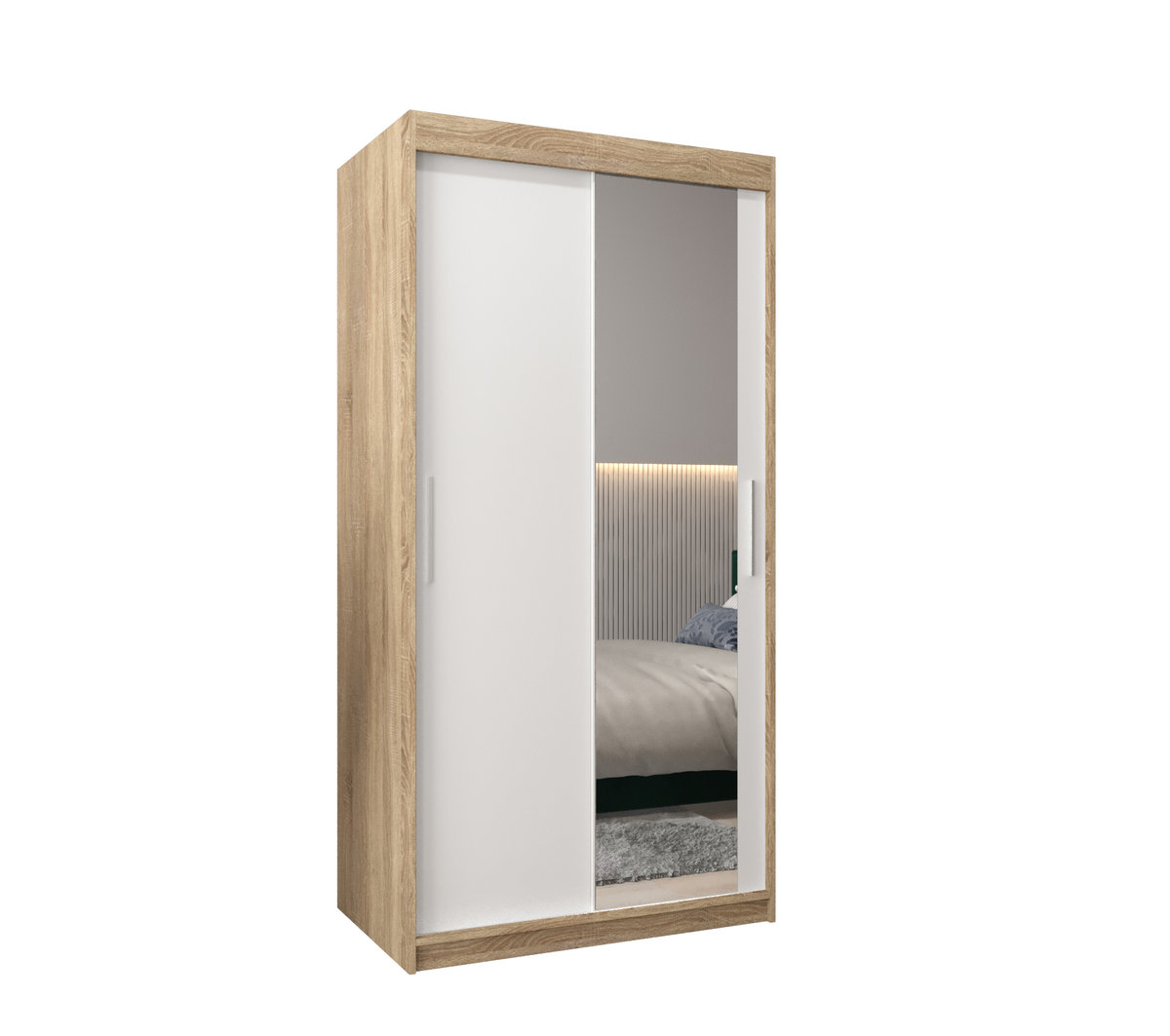 Szafa przesuwna garderoba TOKYO 2 100 gł. 62 Sonoma / Biały