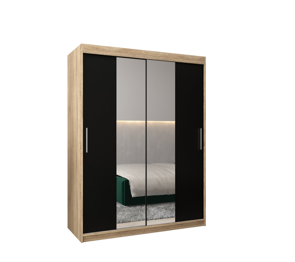 Szafa przesuwna garderoba TOKYO 1 150 gł. 62 Sonoma / Czarny