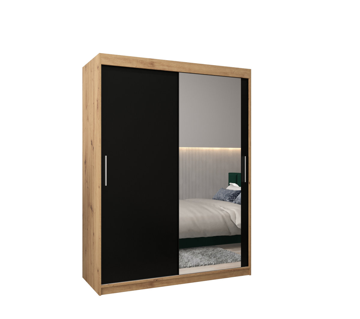 Szafa przesuwna garderoba TOKYO 2 150 gł. 62 Artisan / Czarny