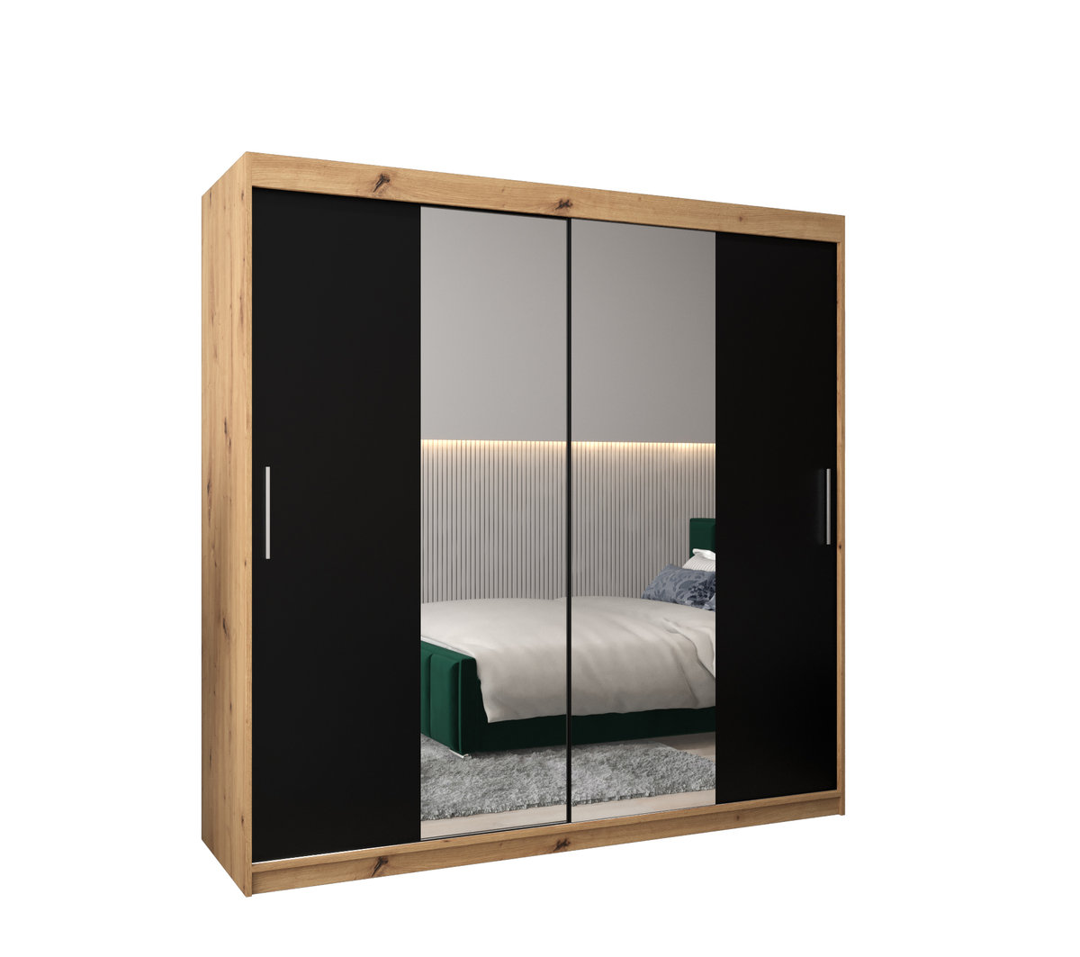 Szafa przesuwna garderoba TOKYO 1 200 gł. 62 Artisan / Czarny