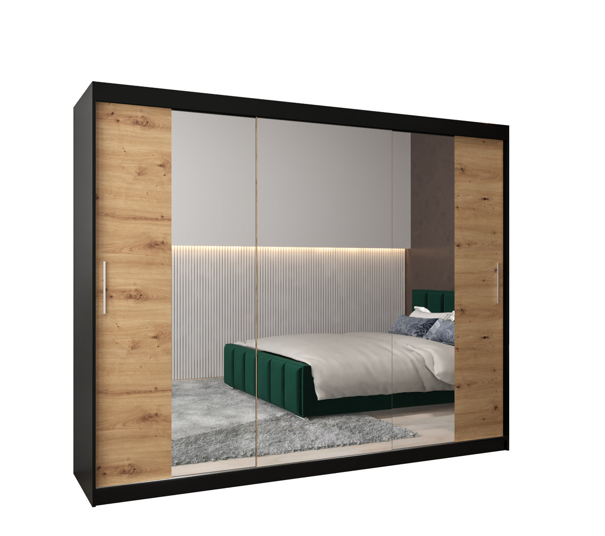 Szafa przesuwna garderoba TOKYO 2 250 gł. 62 Czarny / Artisan