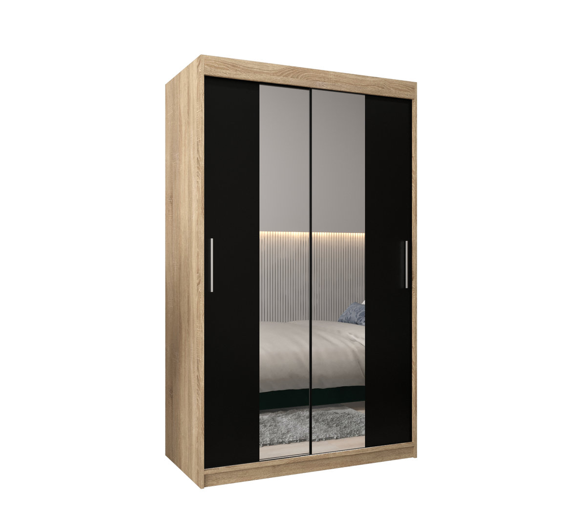 Szafa przesuwna garderoba TOKYO 1 120 gł. 62 Sonoma / Czarny