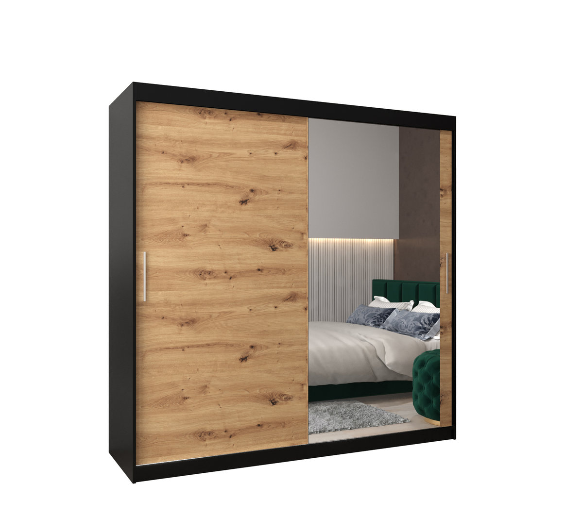 Szafa przesuwna garderoba TOKYO 2 200 gł. 62 Czarny / Artisan