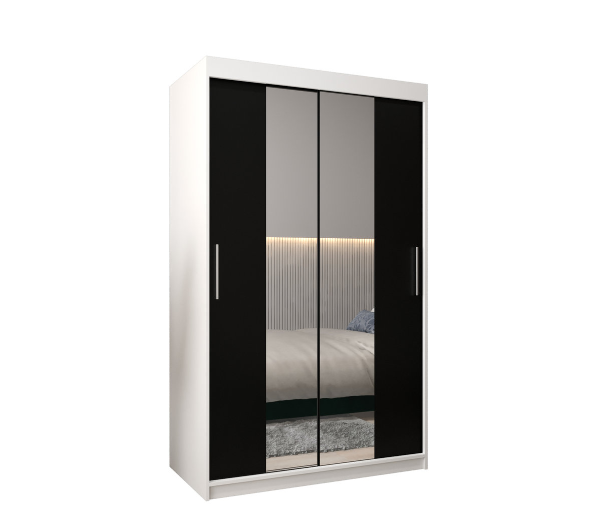 Szafa przesuwna garderoba TOKYO 1 120 gł. 62 Biały / Czarny
