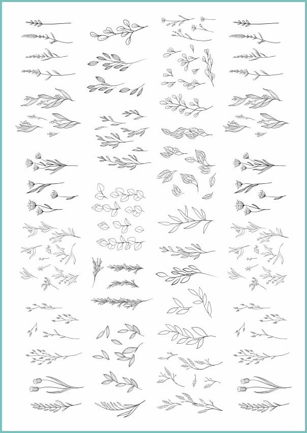 Tatuaże tymczasowe, zmywalne, zioła, format arkusz A4