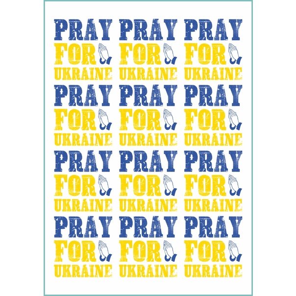 Tatuaże tymczasowe, zmywalne, Pray for Ukraine, format arkusz A4