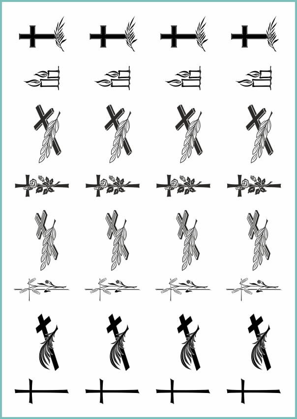 Tatuaże tymczasowe, zmywalne, krzyż 02, format arkusz A4