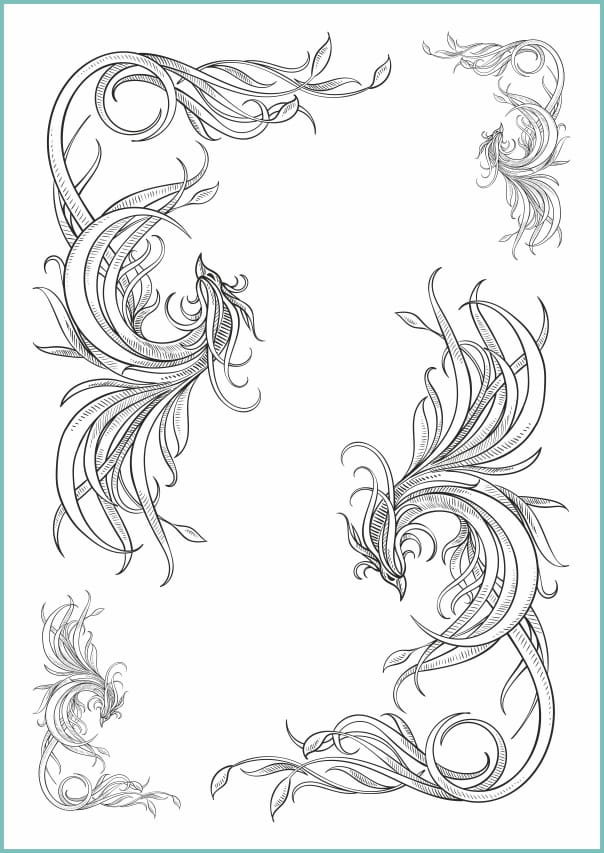 Tatuaże tymczasowe, zmywalne, graficzny feniks, format arkusz A4