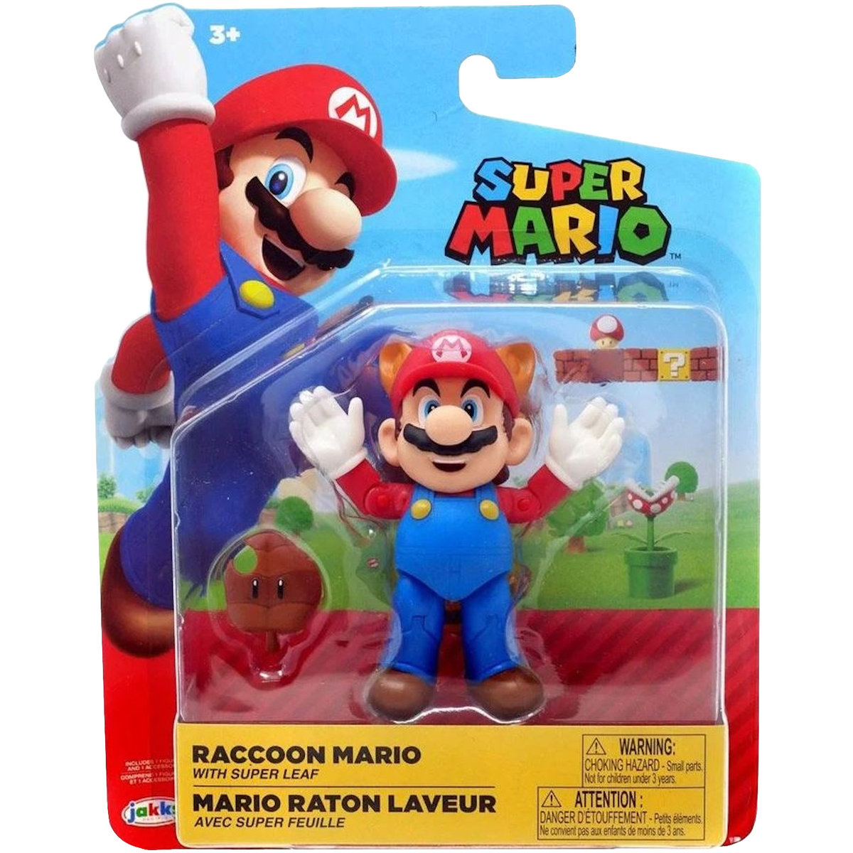 SUPER MARIO JAKKS ORYGINALNA RUCHOMA FIGURKA RACCOON MARIO + SUPER LEAF