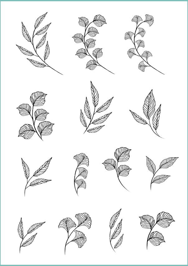 Tatuaże tymczasowe, zmywalne, liście ziół, format arkusz A4
