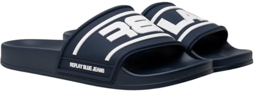 Replay Męskie kapcie UP Write, 195 Navy White, 44 EU, 195 Navy White, 44 EU