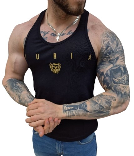Tank top czarny klasyczny złote Logo Furia