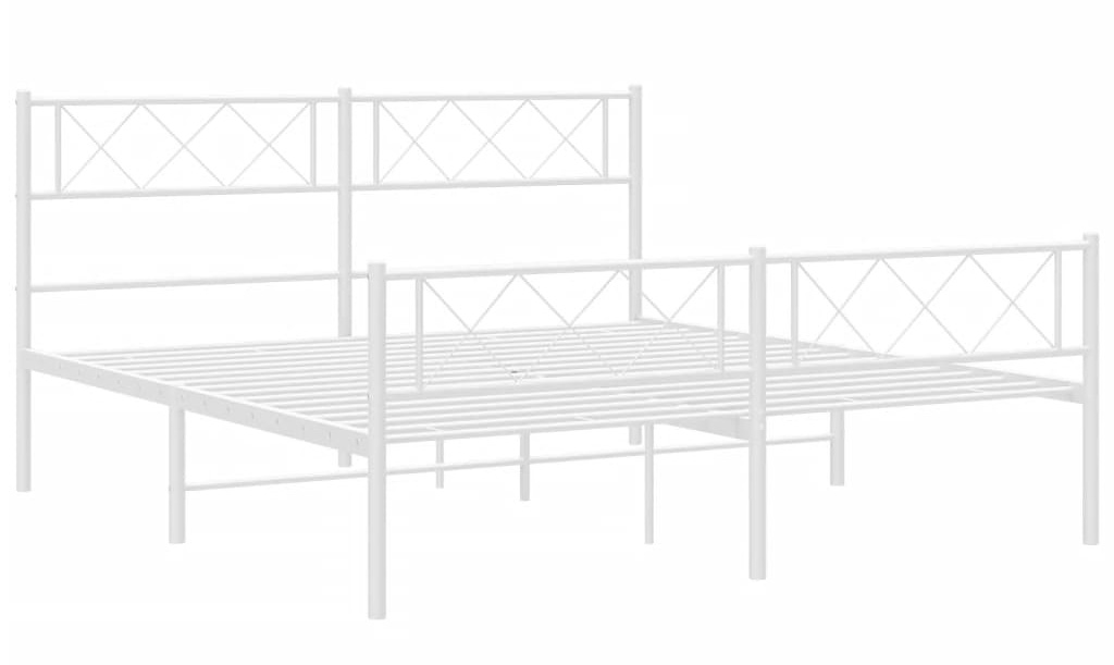 Białe metalowe łózko małżeńskie 160x200 cm - Bambi