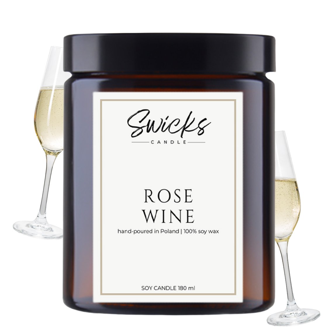 Świeca sojowa ROSE WINE 180 ml
